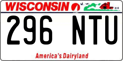 WI license plate 296NTU
