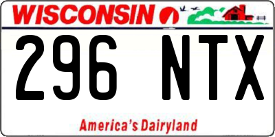 WI license plate 296NTX