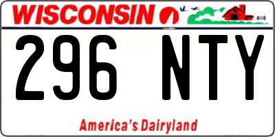 WI license plate 296NTY