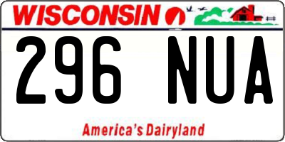 WI license plate 296NUA