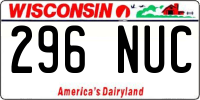 WI license plate 296NUC