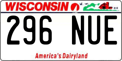 WI license plate 296NUE