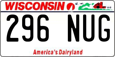 WI license plate 296NUG