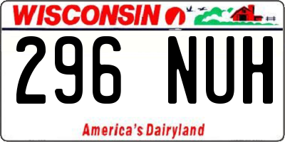 WI license plate 296NUH