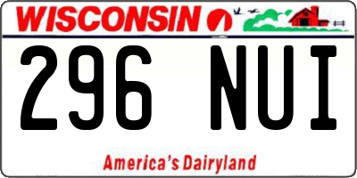 WI license plate 296NUI