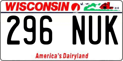 WI license plate 296NUK