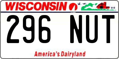 WI license plate 296NUT