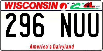 WI license plate 296NUU