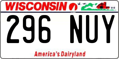 WI license plate 296NUY
