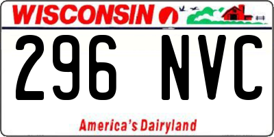WI license plate 296NVC