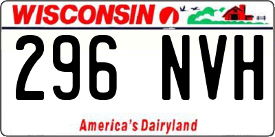 WI license plate 296NVH