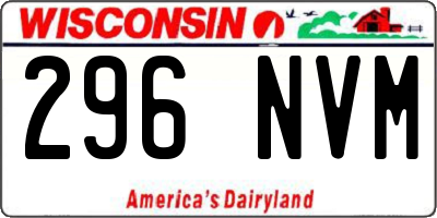 WI license plate 296NVM