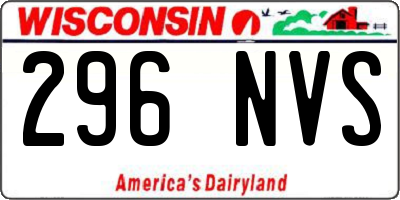 WI license plate 296NVS