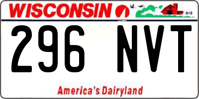 WI license plate 296NVT