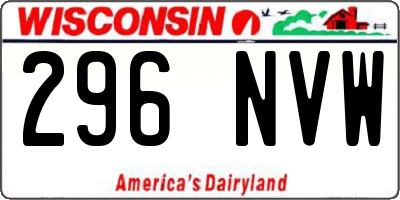 WI license plate 296NVW