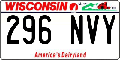 WI license plate 296NVY