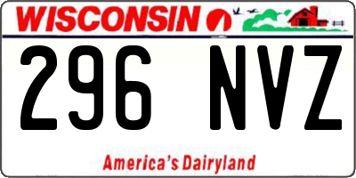 WI license plate 296NVZ