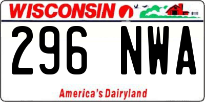 WI license plate 296NWA