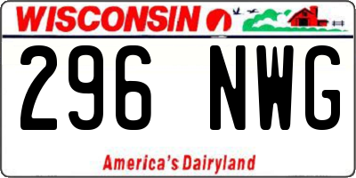 WI license plate 296NWG