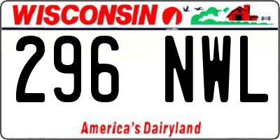 WI license plate 296NWL