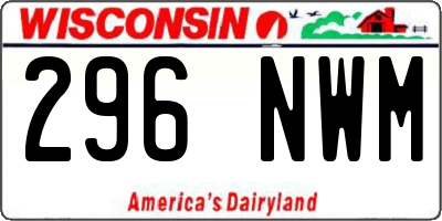 WI license plate 296NWM