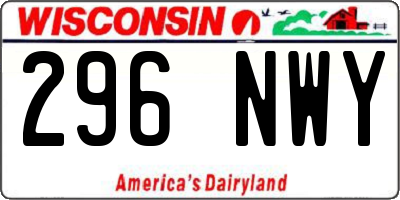 WI license plate 296NWY