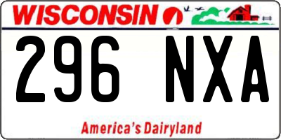 WI license plate 296NXA
