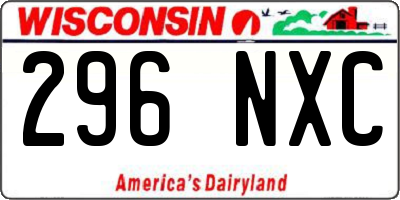 WI license plate 296NXC