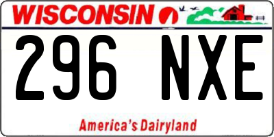 WI license plate 296NXE