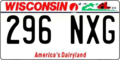 WI license plate 296NXG