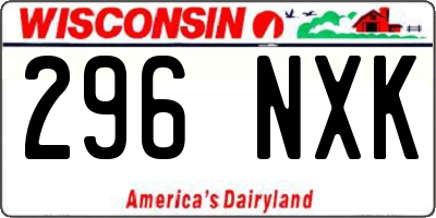 WI license plate 296NXK