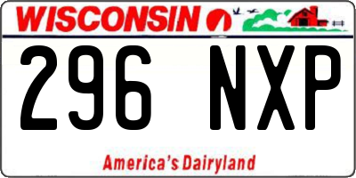 WI license plate 296NXP