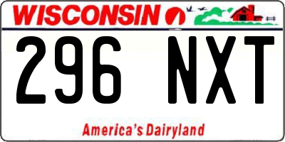 WI license plate 296NXT