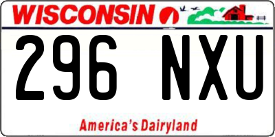 WI license plate 296NXU