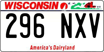 WI license plate 296NXV