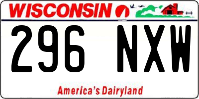 WI license plate 296NXW