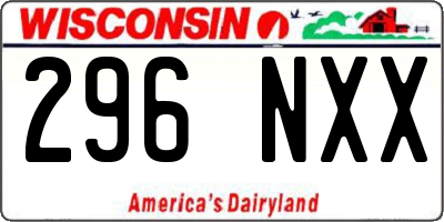 WI license plate 296NXX