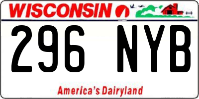 WI license plate 296NYB
