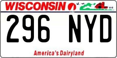 WI license plate 296NYD