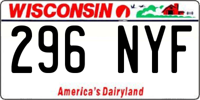 WI license plate 296NYF
