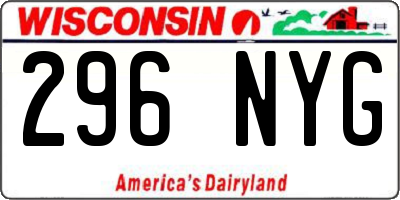 WI license plate 296NYG
