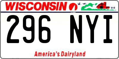 WI license plate 296NYI