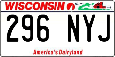 WI license plate 296NYJ