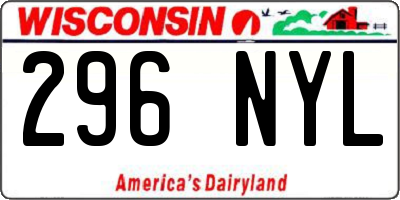 WI license plate 296NYL