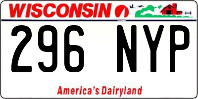 WI license plate 296NYP