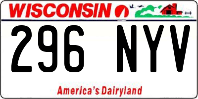 WI license plate 296NYV