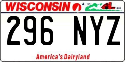 WI license plate 296NYZ