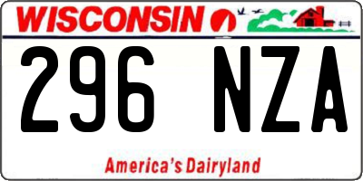 WI license plate 296NZA