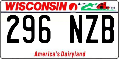 WI license plate 296NZB