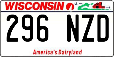 WI license plate 296NZD
